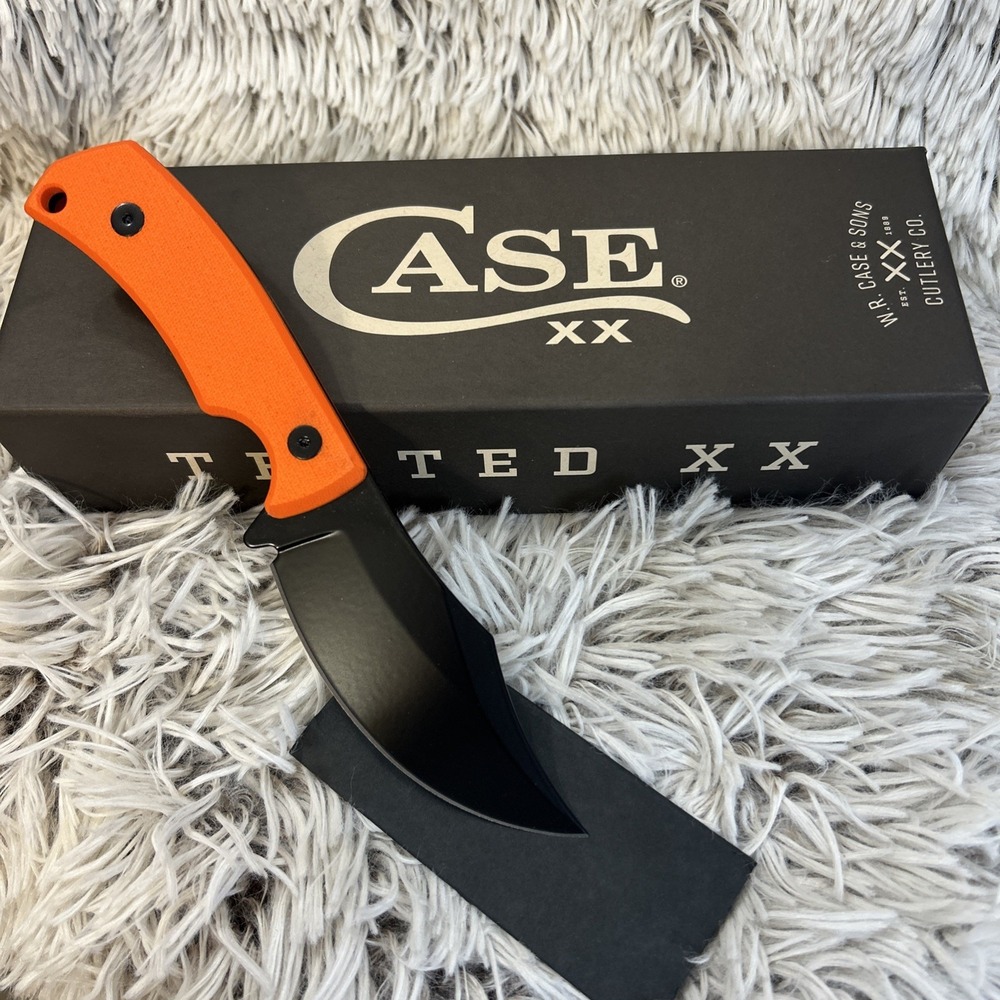 Case 76937 CT3 Hunter Knife Taylor Orange G10 Black 1095 Carbon Blade‎ Leather